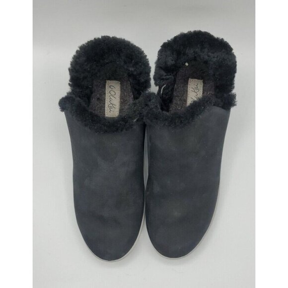 Olukai Malua Hulu Boots Women's Black Size 7 Shearling Lined Nubuck Leather - Picture 4 of 15